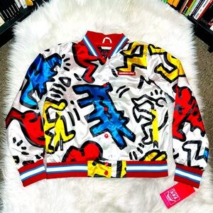 MEMBERS ONLY X KEITH HARING Women’s Jacket Colorful Icons, New with tag
